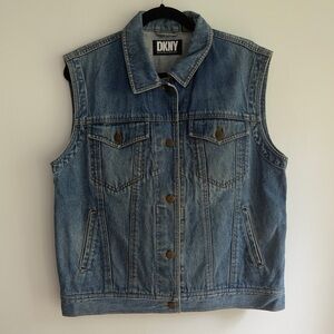Vintage 90's Oversized DKNY 100% Cotton Denim Vest